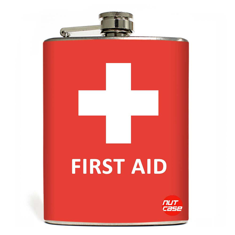 Designer Hip Flask 9 Oz- Nutcase - Free Funnel Along-First Aid nutcaseshop