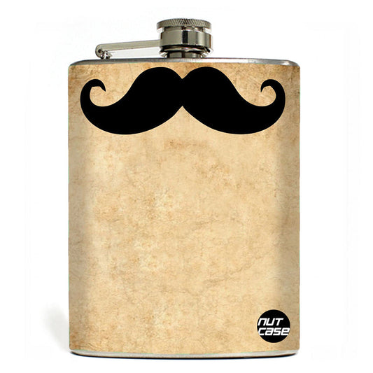 Hip Flask  -  Moustache Style Nutcase