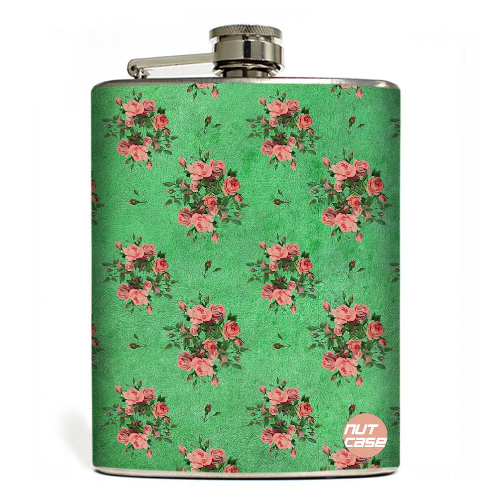 Hip Flask -  Shabby Chic Roses -  - Gifts For Her Nutcase