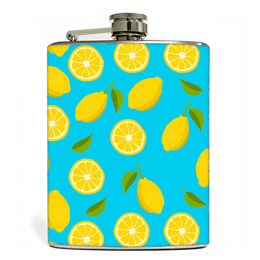 Designer Hip Flask -  Nutcase - With Free Funnel Along - Lime Lemon Pattern Nutcase