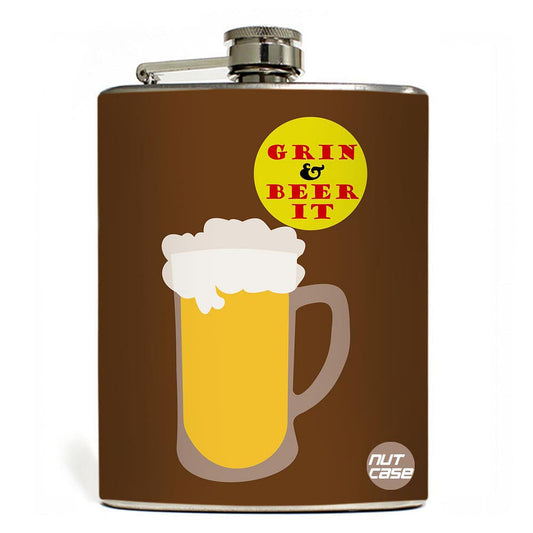 Hip Flask  -  Grin & Beer It Nutcase