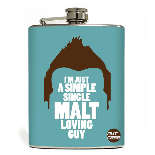 Designer Hip Flask 9 Oz- Nutcase - Free Funnel Along-Single Malt Loving Guy nutcaseshop