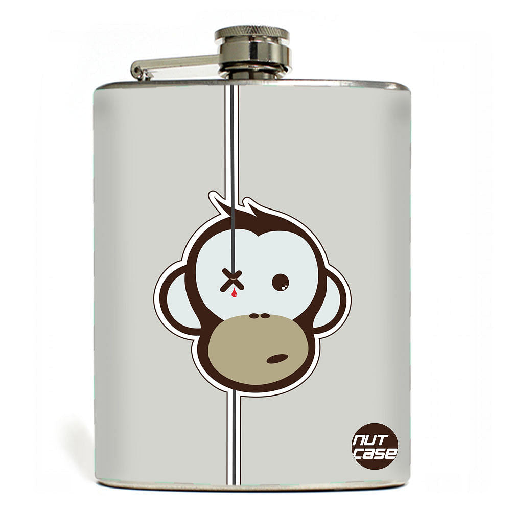 Hip Flask - Stainless Steel Flask -  Crying Monkey Nutcase