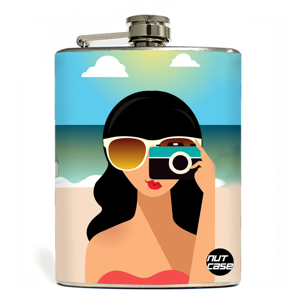 Hip Flask - Stainless Steel Flask -  Pretty Girls Nutcase