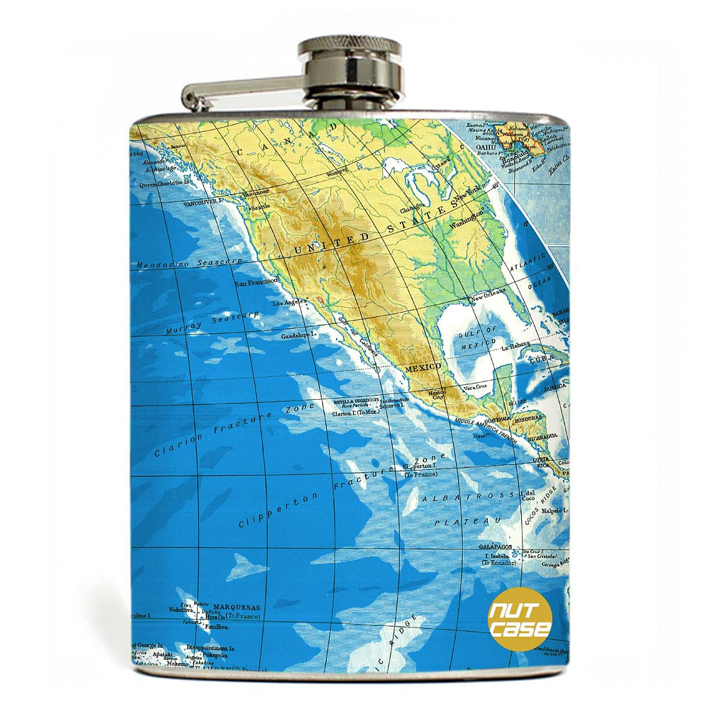 Hip Flask  -  Atlas Map Nutcase