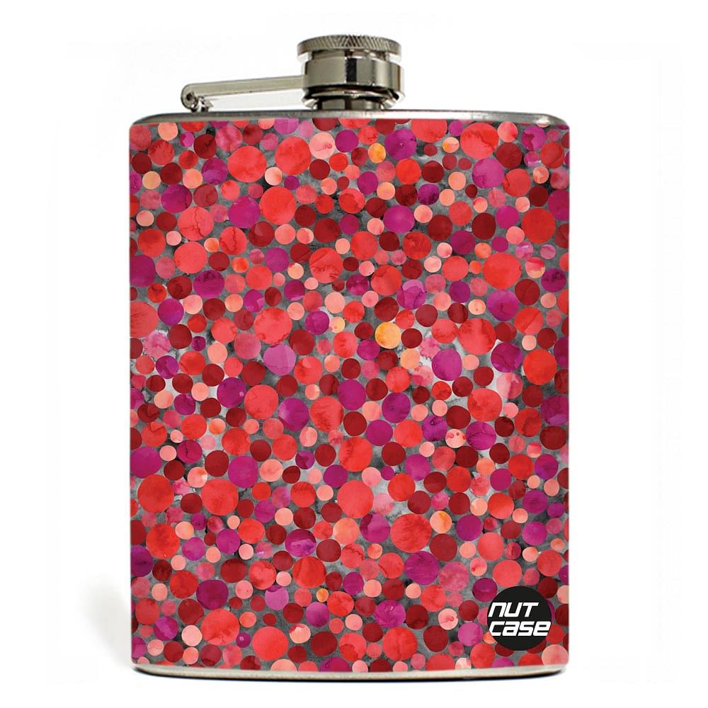 Hip Flask - Stainless Steel Flask -  Digital Paper Red Nutcase