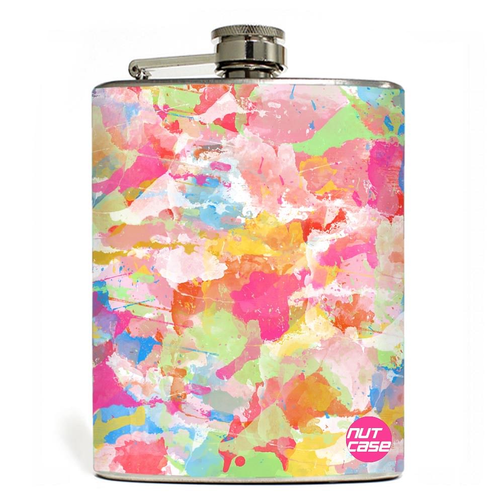 Hip Flask - Stainless Steel Flask -  Beautifull WaterColors Nutcase