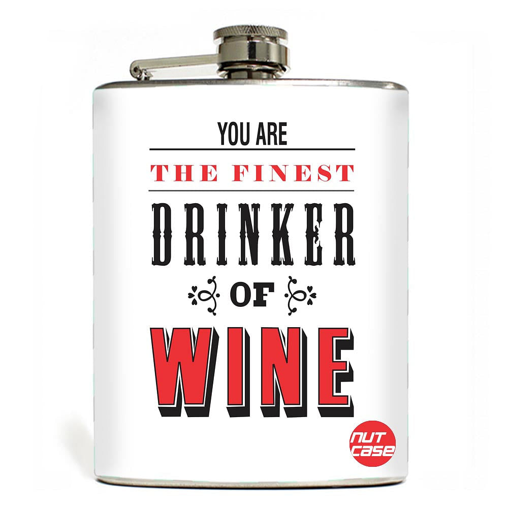 Designer Hip Flask Alcohol Flasks - Drinker Of Wine Nutcase