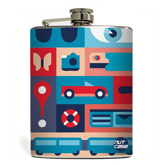 Hip Flask  -  Retro Elements Nutcase