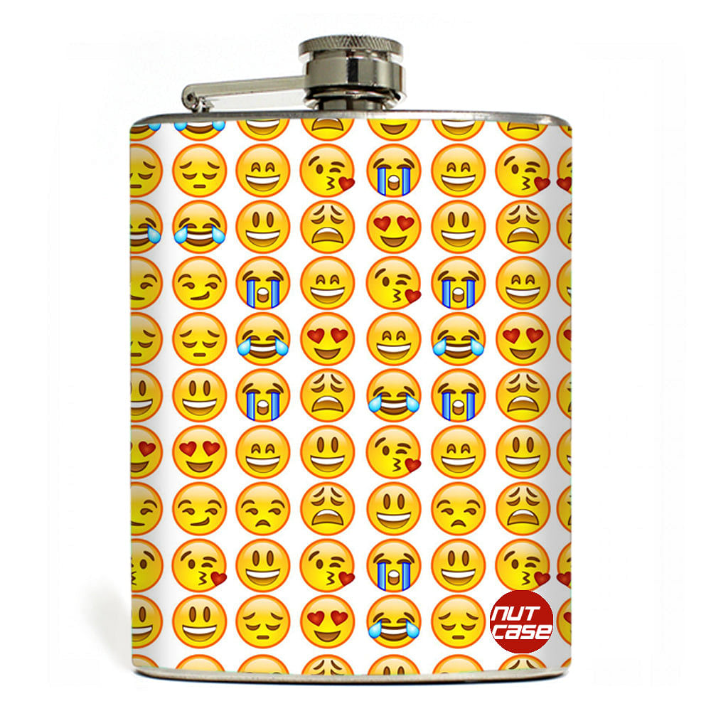 Hip Flask  -  Emoticons Smiley Nutcase