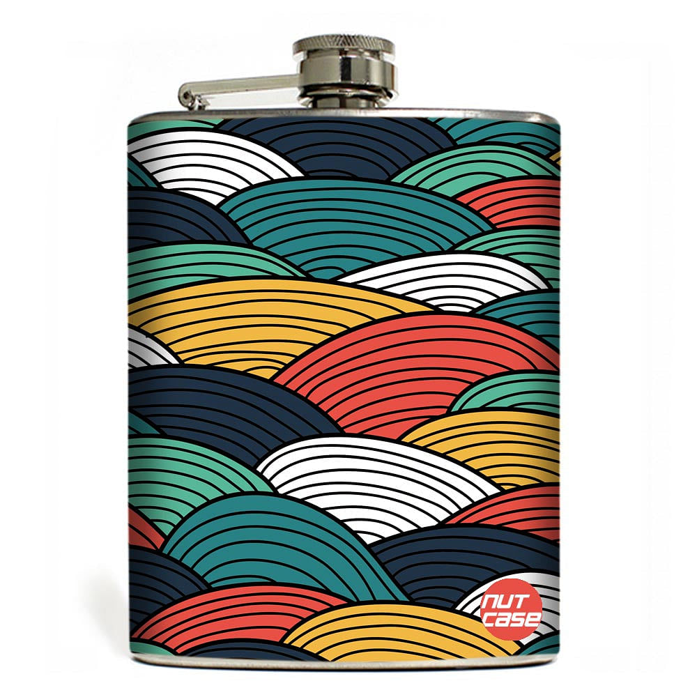 Hip Flask  -  Colorful Waves Nutcase