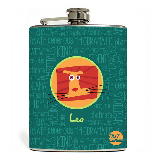 Hip Flask  -  Star Signs  - Leo Nutcase