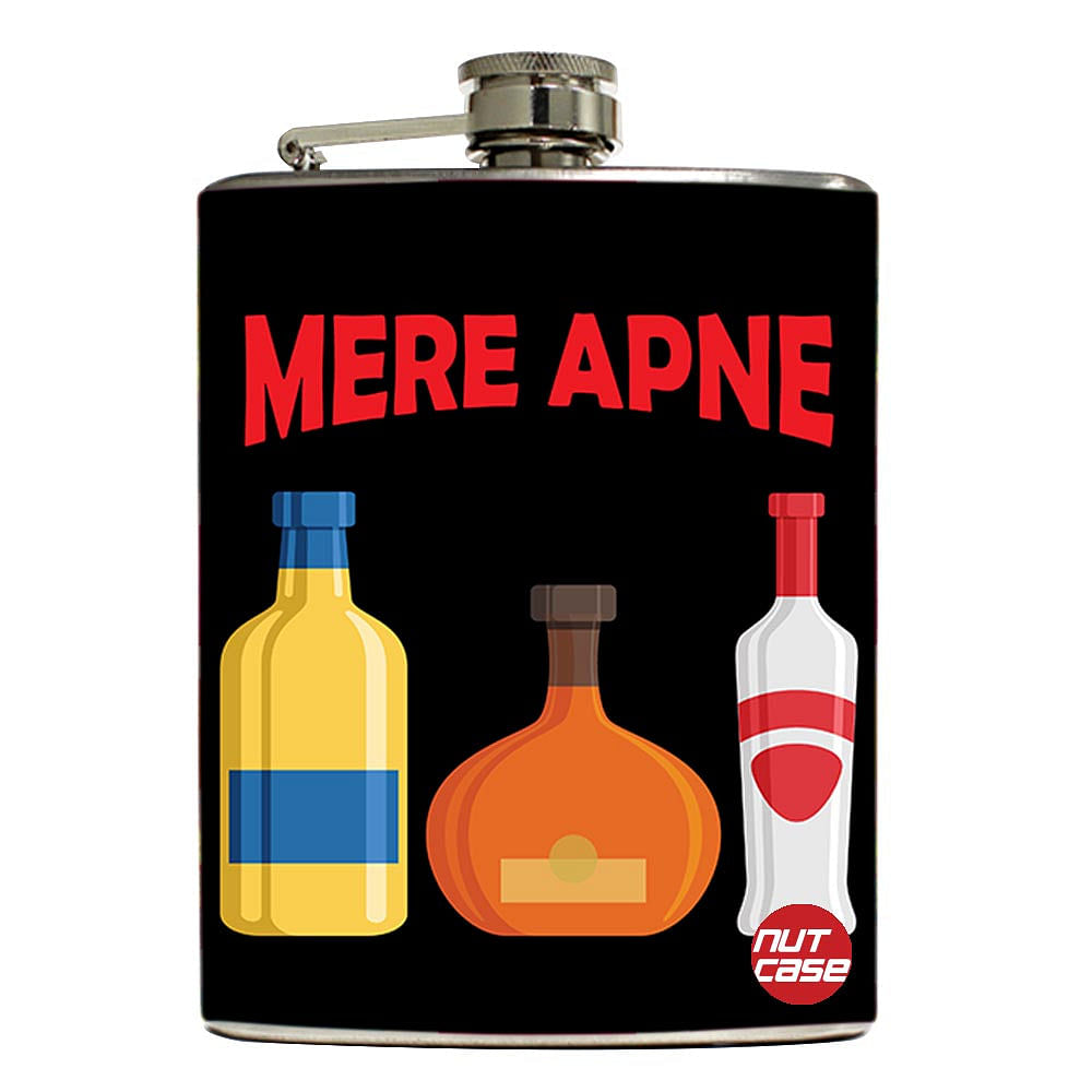Hip Flask  -  Mere Apne Black Nutcase