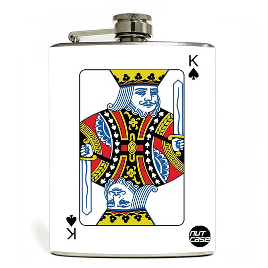 Designer Hip Flask - Nutcase - Free Funnel Along - King White Nutcase