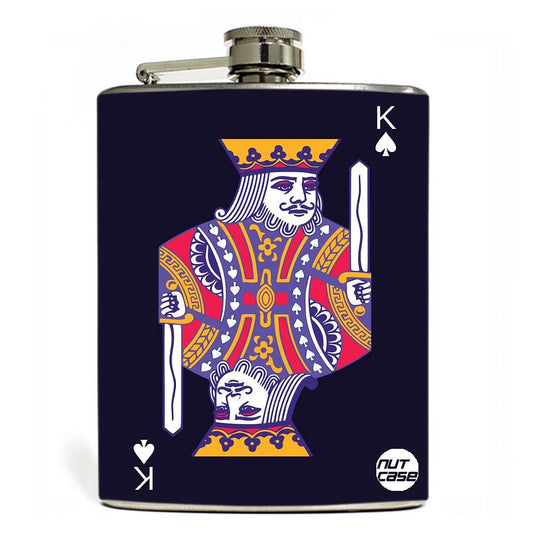 Designer Hip Flask Nutcase - Free Funnel Along - King Black Nutcase