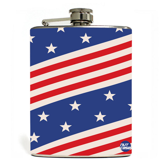 Hip Flask - US Flag With Star And Lines Nutcase