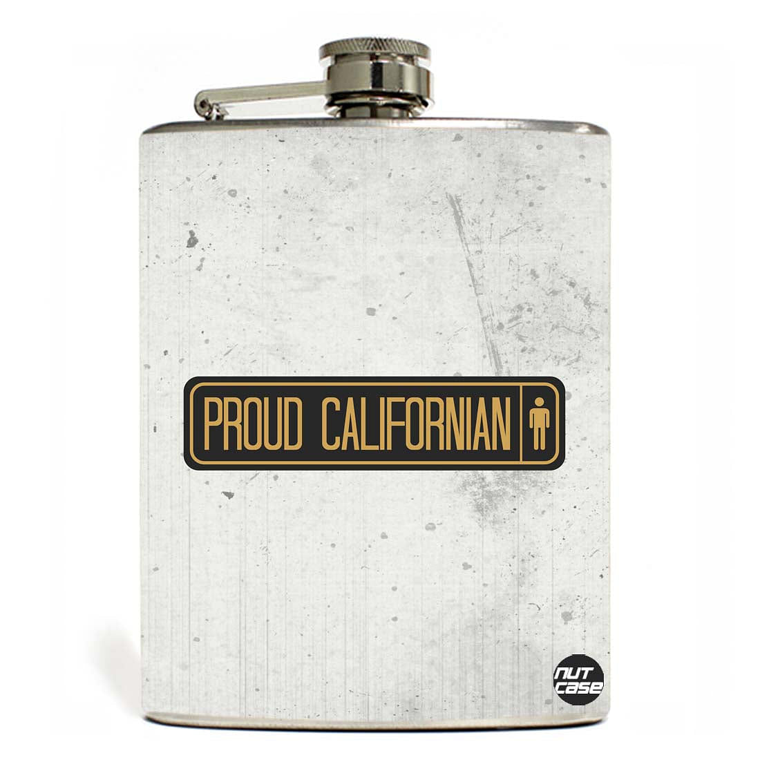 Hip Flask - Proud Californian White Nutcase