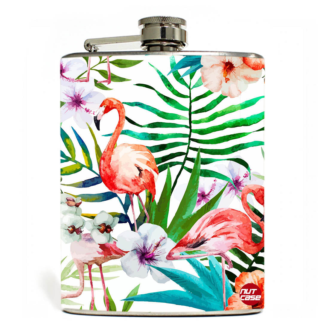 Hip Flask 9 Oz ( 250 ML)- Flamingo White Nutcase