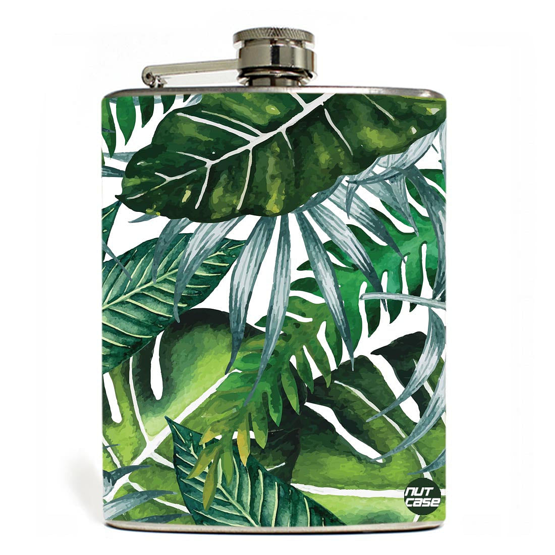 Hip Flask - Monstera Leaves Nutcase