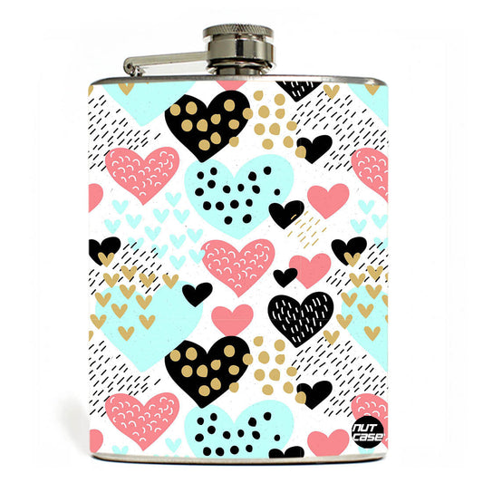 Hip Flask - Colorful Hearts Nutcase