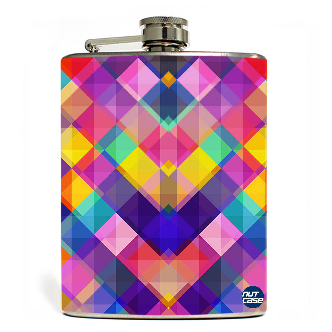 Hip Flask - Colorful Checkbox Nutcase