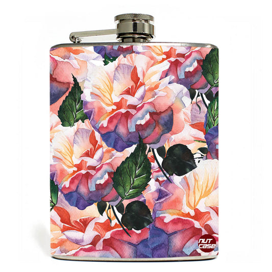 Hip Flask - Pink Rose Nutcase