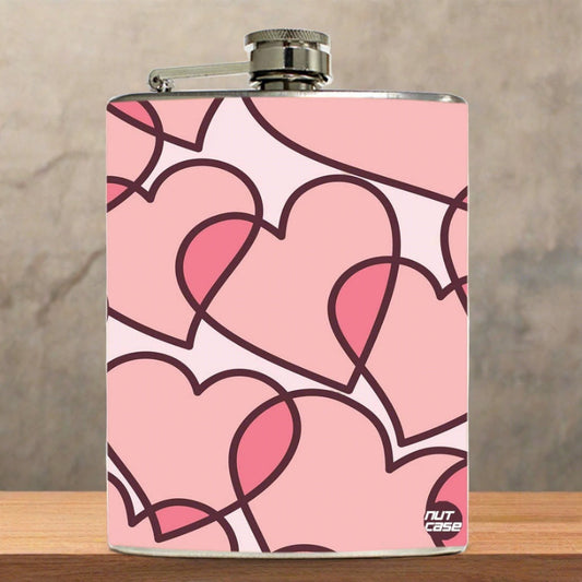 Hip Flask - Pink Hearts Nutcase