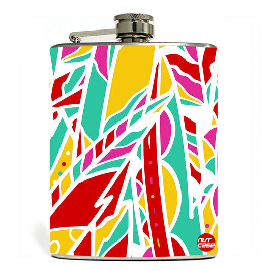 Hip Flask - Rainbow feathers Nutcase