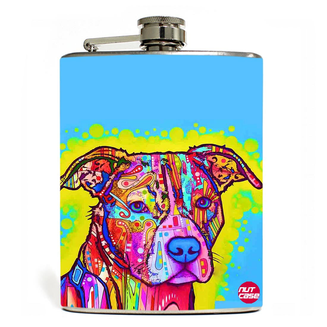 Hip Flask - Colorful Lab Dog Nutcase