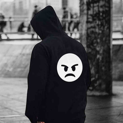 Nutcase Hoodie Stylish Jumper Sweatshirt Unisex ( Black ) - Angry Man Nutcase