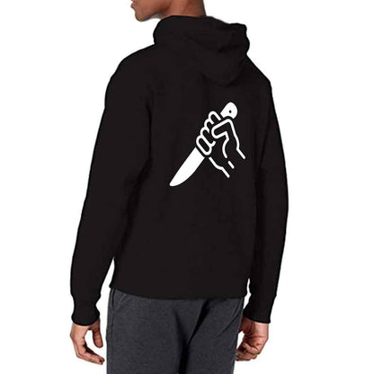 Nutcase Unisex Designer Black Hoodie Men Sweatshirt (Black) - Stab Nutcase