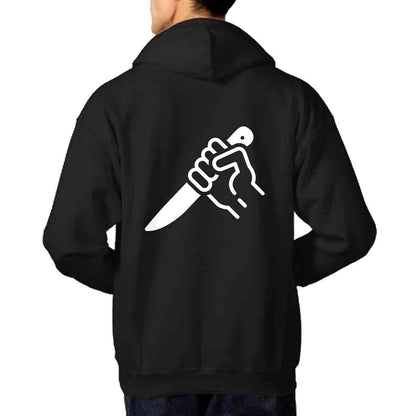 Nutcase Unisex Designer Black Hoodie Men Sweatshirt (Black) - Stab Nutcase