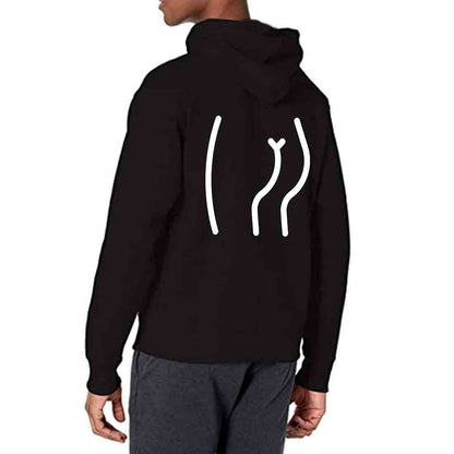 Nutcase Unisex Designer Black Hoodie Men Sweatshirt (Black) - Curve Lines Nutcase