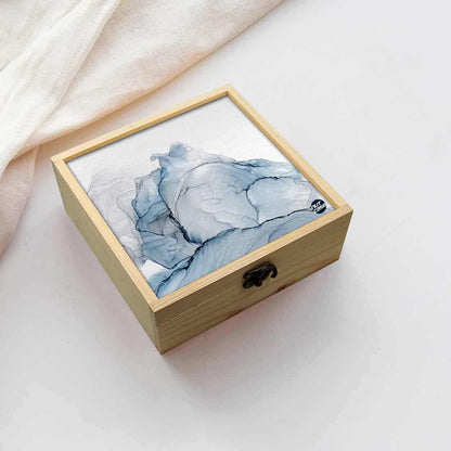 Jewellery Box Wooden Jewelry Organizer -  Gray Ink Watercolor Nutcase