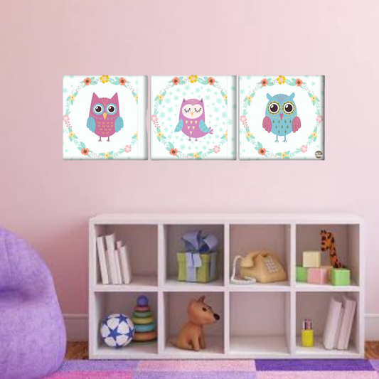 Wall Art Decor Panel For Home - Cute Owls