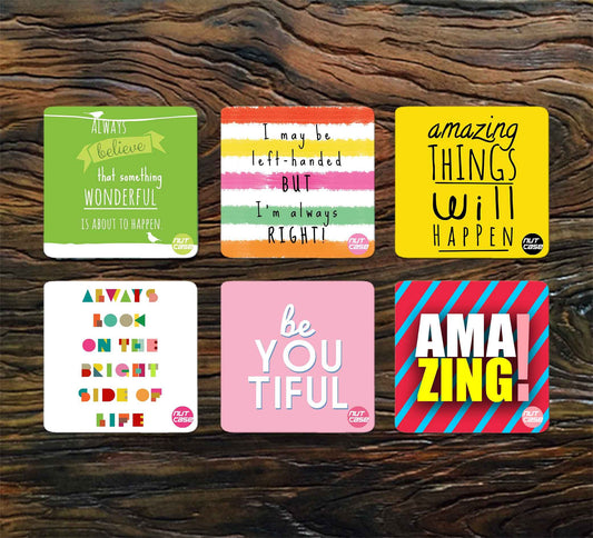 Metal Coasters for Dining Table Tea Cups Pack of 6 - Amazing Things Nutcase