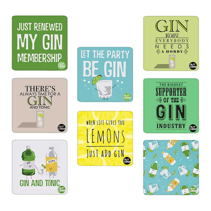 Designer Metal Coasters Set of 8 - Gin & Tonic Nutcase