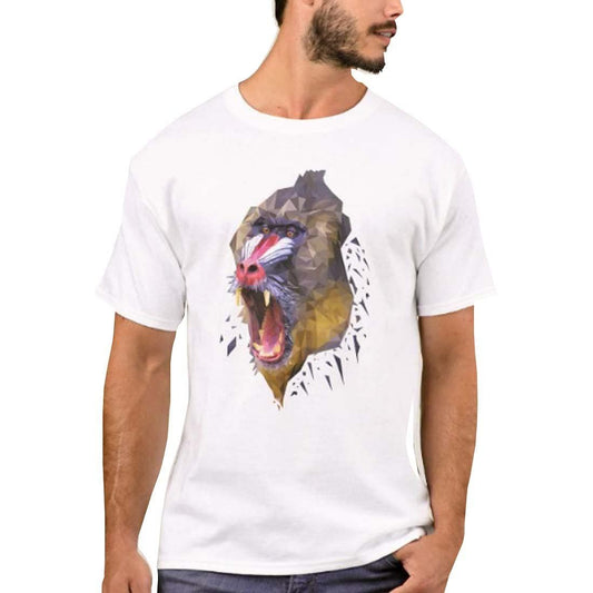 Nutcase Designer Round Neck Men's T-Shirt Wrinkle-Free Poly Cotton Tees - Wild Baboon Nutcase