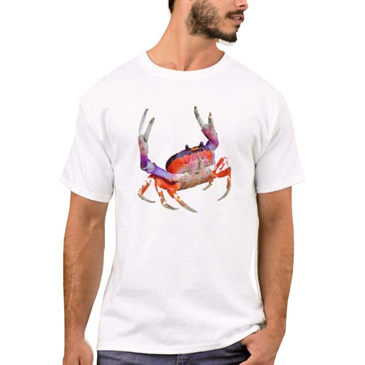 Nutcase Designer Round Neck Men's T-Shirt Wrinkle-Free Poly Cotton Tees - Crab Nutcase