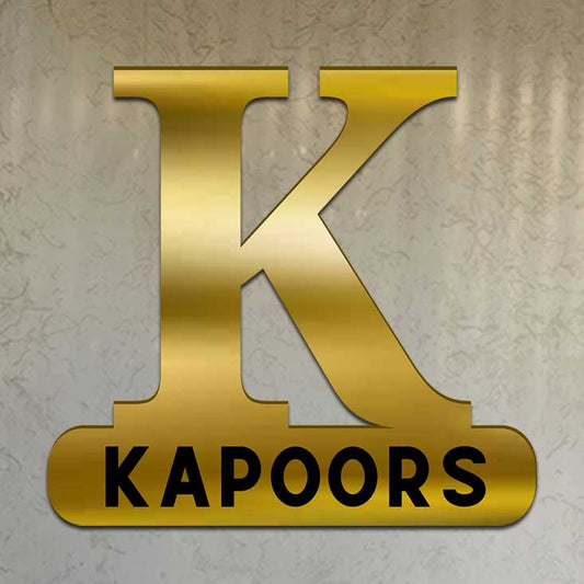 Monogram Nameplate Golden Name Plates for Home Office Restaurants Bars Cafes: Golden Acrylic