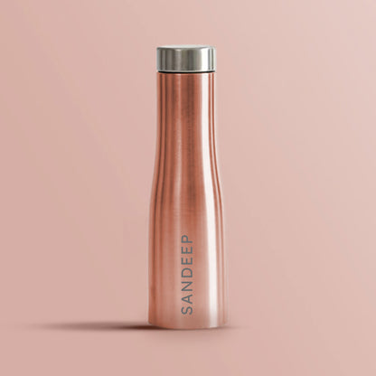 Personalised Steel Water Bottle for Home Office Cafes Restaurants-Rose Gold 750ml