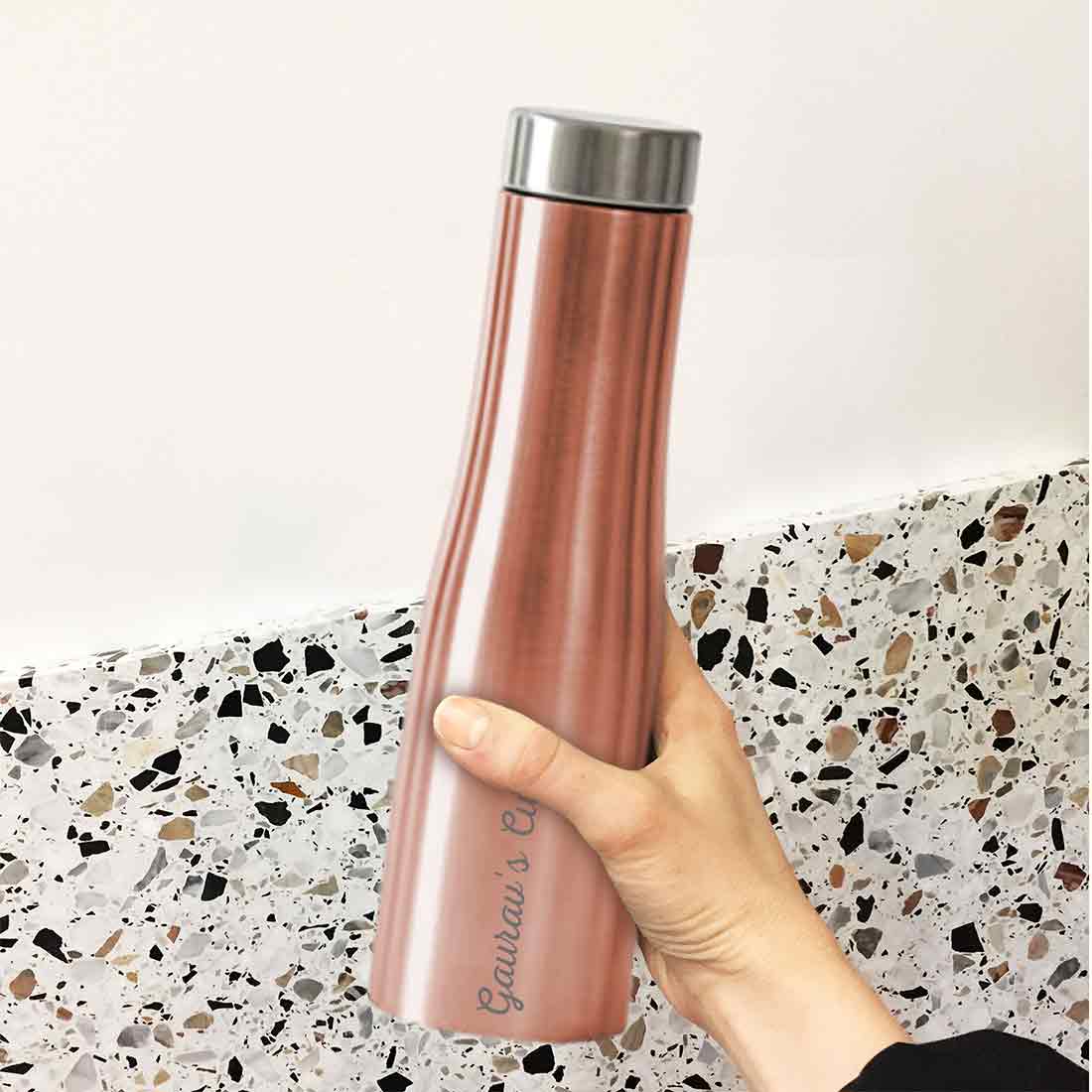 Personalized Stainless Steel Water Bottles for Home Office Restaurants Cafe-Rose Gold 750ml