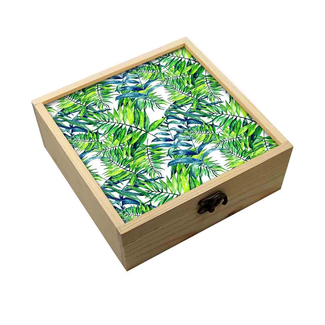 Jewellery Box Wooden Jewelry Organizer -  Green Leaf Nutcase