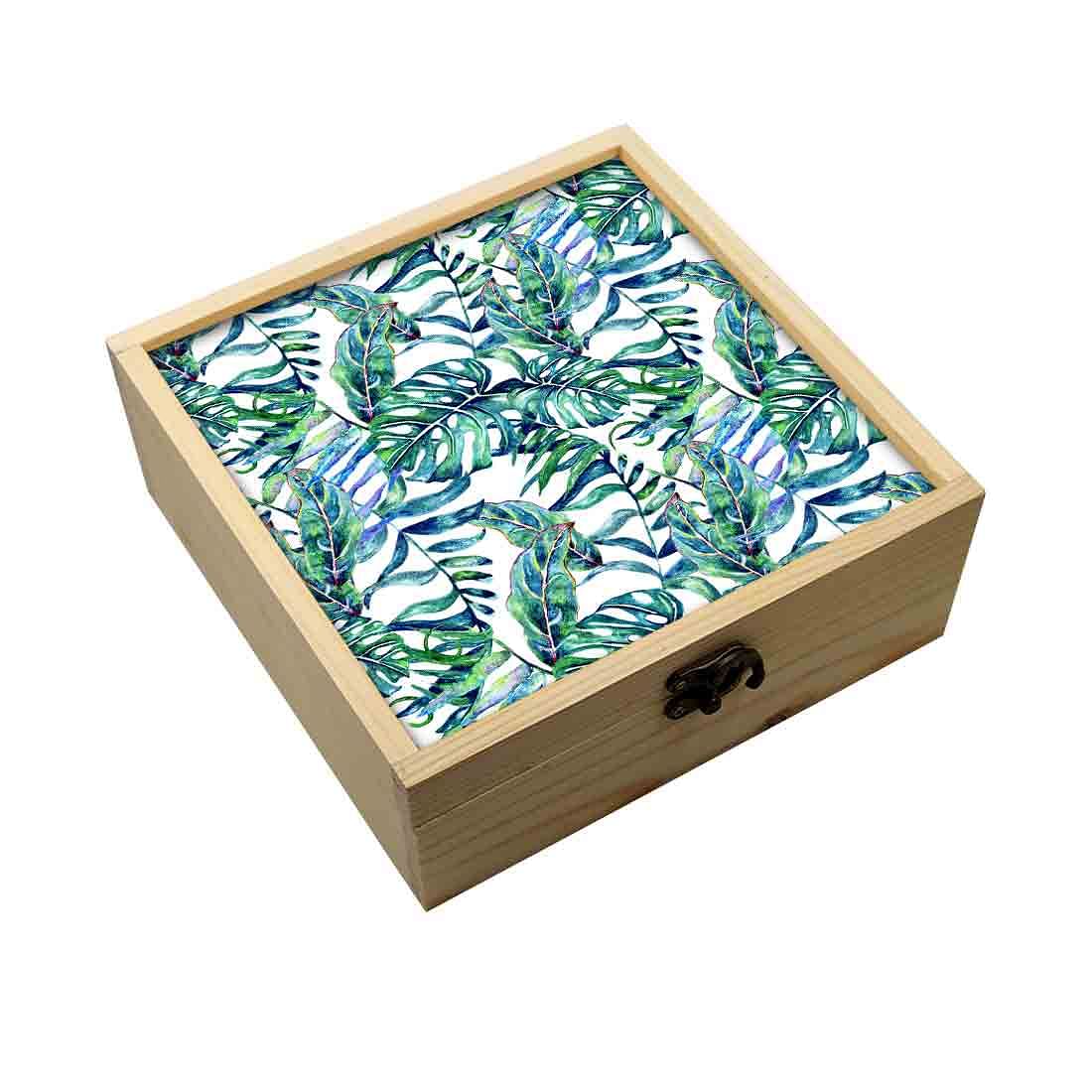 Jewellery Box Wooden Jewelry Organizer -  Tropical Leaf Nutcase