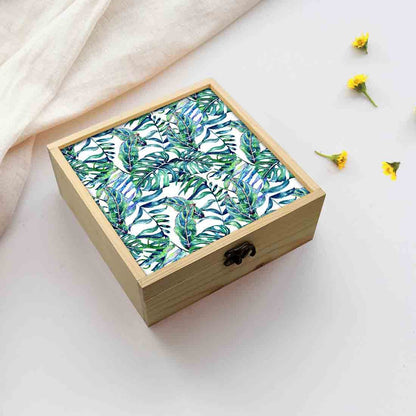 Jewellery Box Wooden Jewelry Organizer -  Tropical Leaf Nutcase