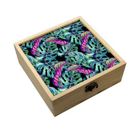 Jewellery Box Wooden Jewelry Organizer -  Multicolor Leaf Nutcase