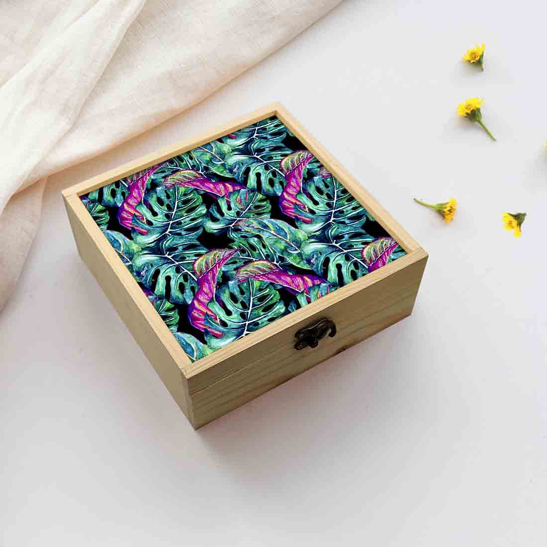 Jewellery Box Wooden Jewelry Organizer -  Multicolor Leaf Nutcase