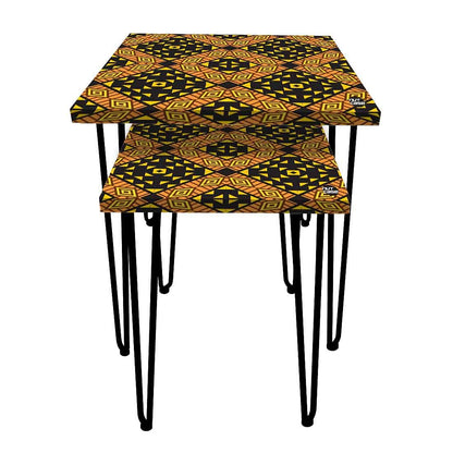 Square Nesting Coffee Table Set of 2 - Diamond Ethnic Nutcase