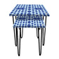 Nesting Table Set of 2 for Living Room Outdoors Patio - Evil Eye Protector Nutcase