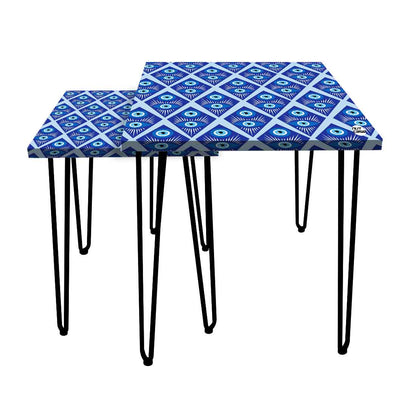 Nesting Tables Set Of 2 Nest of Table for Home Decor - Evil Eye Protector Nutcase